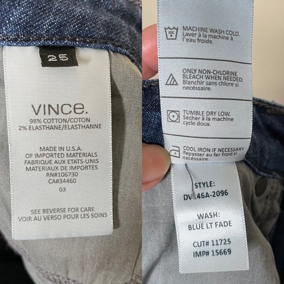 Vince Womens Dylan Dark Wash Mid Rise Distressed Skinny Ankle Jeans Size 25 - Picture 12 of 13